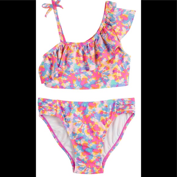 Girls 16 summer splash 2 piece swim suit plus tie dye cover up dress - Picture 1 of 4